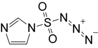 Space-filling model of the imidazole-1-sulfonyl azide molecule