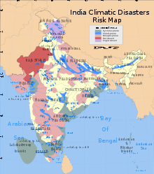 India climatic disasters risk map.