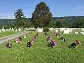 Headstones for Confederate war dead in the cemetery