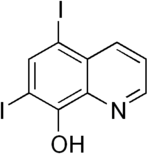 Skeletal formula of diiodohydroxyquinoline