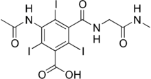 Skeletal formula of ioglicic acid