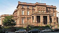 James Cair Flood Mansion (Pacific-Union Club), 1000 California St., San Francisco. Photographed from south side of California St. between Taylor St. and Mason St.