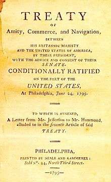 Facsimile of the first page of the Jay Treaty