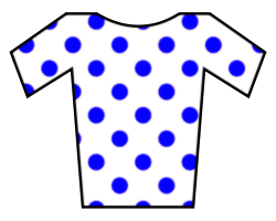 A white jersey with blue dots