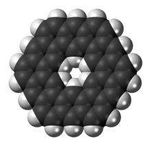 Space-filling model of the kekulene molecule