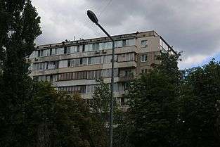 One of khrushchevkas in Kiev, located on the Livoberezhna metro station