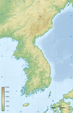 Topographic map of the Korean peninsula