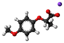 Ball-and-stick model of the component ions of lactisole