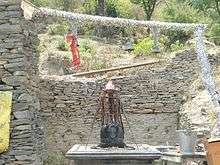 Graphite Lingam at the Lakhamandal Temple.