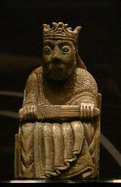 Photograph of one of the Lewis chessmen