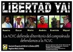 Poster calling for the release of the ACVC political prisoners