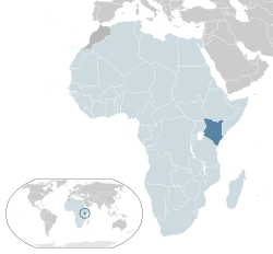 Location of  Kenya  (dark blue)– in Africa  (light blue & dark grey)– in the African Union  (light blue)