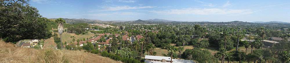 Looking southwest across Escondido from the hills near Dixon Lake