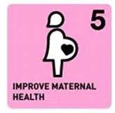 Logo depicting pregnant woman, used in Millennium Development Goal 5, maternal and reproductive health