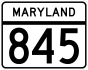 Maryland Route 845 marker