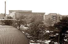 skyline showing several large buildings, close together