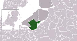 Highlighted position of Zeewolde in a municipal map of Flevoland