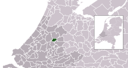 Highlighted position of the former municipality of Boskoop