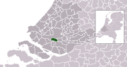 Highlighted position of Albrandswaard in a municipal map of South Holland