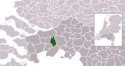 Highlighted position of Etten-Leur in a municipal map of North Brabant