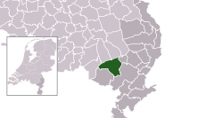 Highlighted position of Nederweert in a municipal map of Limburg