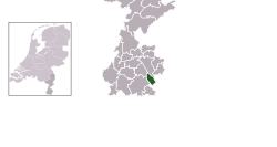 Highlighted position of Simpelveld in a municipal map of Limburg