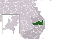 Highlighted position of Horst aan de Maas in a municipal map of Limburg