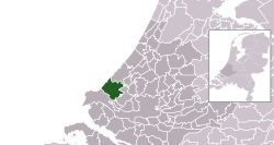 Highlighted position of Westland in a municipal map of South Holland