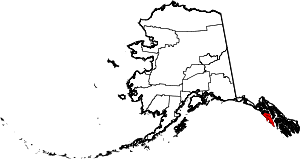 State map highlighting City and Borough of Sitka