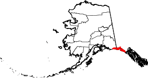 State map highlighting City and Borough of Yakutat