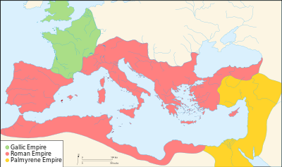 The divided Empire in 271 CE