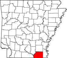 State map highlighting Ashley County