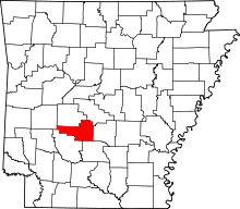 Map of Arkansas highlighting Hot Spring County