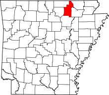 State map highlighting Sharp County