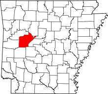 State map highlighting Yell County