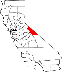 State map highlighting Mono County