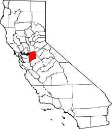 State map highlighting San Joaquin County