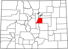 Map of Colorado highlighting Douglas County