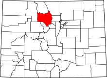 State map highlighting Grand County