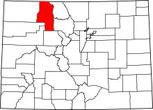 State map highlighting Routt County