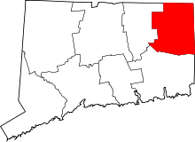 State map highlighting Windham County