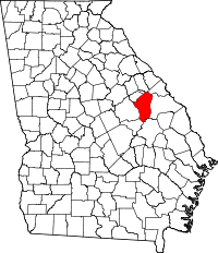 Map of Georgia highlighting Jefferson County