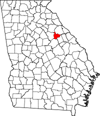 State map highlighting Taliaferro County