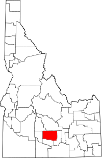 Map of Idaho highlighting Lincoln County