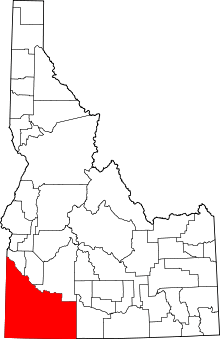 State map highlighting Owyhee County