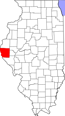 State map highlighting Adams County