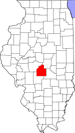 Map of Illinois highlighting Christian County