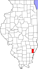 Map of Illinois highlighting Edwards County