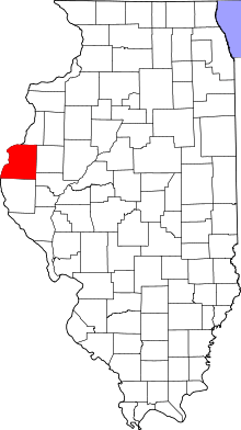 State map highlighting Hancock County