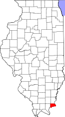 State map highlighting Hardin County